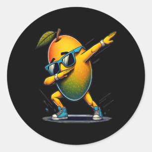 Pegatina Redonda Dab Dance Mango Funny Bailando Fruto de Dabbing