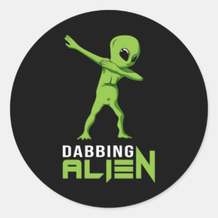 Pegatina Redonda Dabbing Alien Area 51 Extranjería Ufo Space Aliens