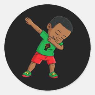 Pegatina Redonda Dabbing Black King Junetdecis Niños Dab
