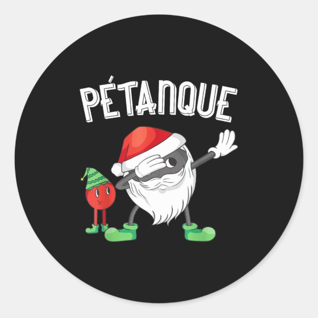 Pegatina Redonda Dabbing Boules Ball Dab Christmas Cap Bouler Boule (Anverso)
