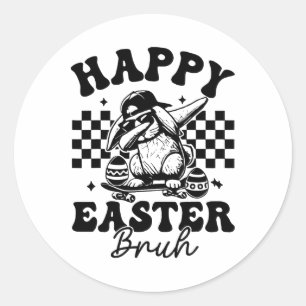 Pegatina Redonda Dabbing Bunny Easter Bruh Feliz Pascua Bruh