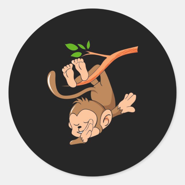 Pegatina Redonda Dabbing Dance Monkey (Anverso)