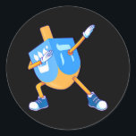 Pegatina Redonda Dabbing Dreidel Hanukkah Dancing Chanukah Chicas<br><div class="desc">Dabbing Dreidel Hanukkah Dancing Chanukah Chicas</div>