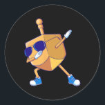 Pegatina Redonda Dabbing Dreidel Hanukkah Dancing Chanukah Kids Gir<br><div class="desc">Dabbing Dreidel Hanukkah Dancing Chanukah Niños Chicas</div>