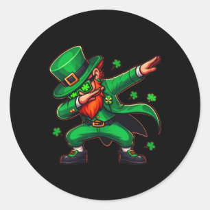 Pegatina Redonda Dabbing Duende Divertido Hombres Niños Chicos Día