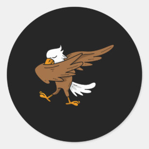 Pegatina Redonda Dabbing Eagle Large Bird America Hilarious Usa Gif