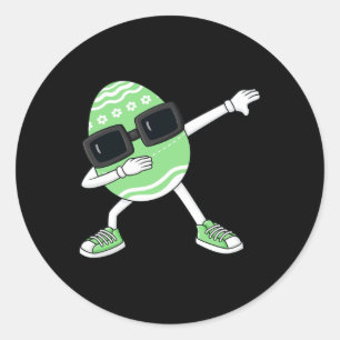 Pegatina Redonda Dabbing Egg Easter Day Dun Dab Boys Chicas