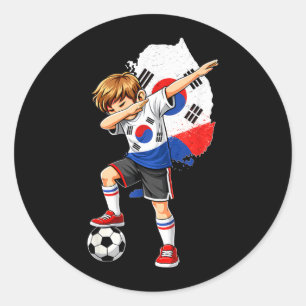 Pegatina Redonda Dabbing Fútbol Corea del Sur Jersey Chico Corea de