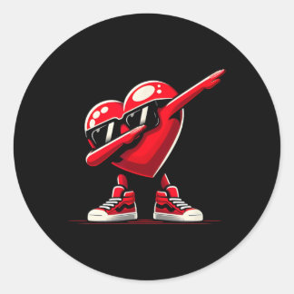 Pegatina Redonda Dabbing Heart Funny Valentine Design Perfect For F