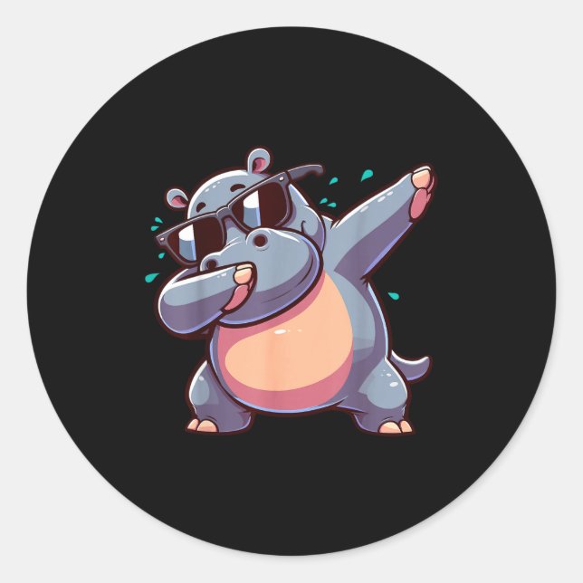 Pegatina Redonda Dabbing Hip  (Anverso)