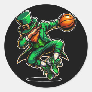Pegatina Redonda Dabbing Leprechaun Boys Chicas Bysk