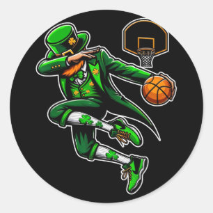 Pegatina Redonda Dabbing Leprechaun Boys Chicas Bysk