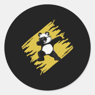 Pegatina Redonda Dabbing Panda Bear Cute animal Gracioso regalo de 