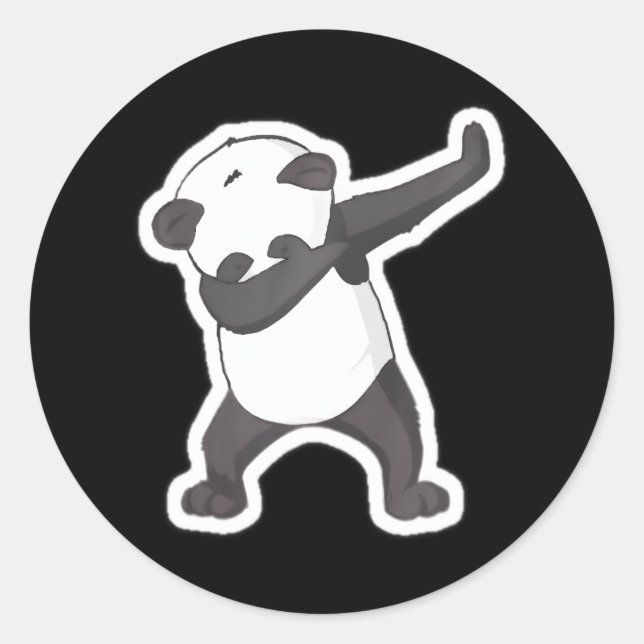 Pegatina Redonda Dabbing Panda Dab (Anverso)