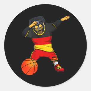 Pegatina Redonda Dabbing Rottweiler Alemania Jersey Alemán Sketll L