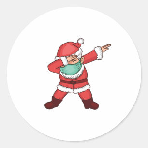 Pegatina Redonda Dabbing Santa Claus