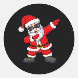 Pegatina Redonda Dabbing Santa Claus Navidades Dab Boys Chicas niño