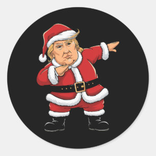 Pegatina Redonda Dabbing Santa Trump Chicas luz niños niños Ch