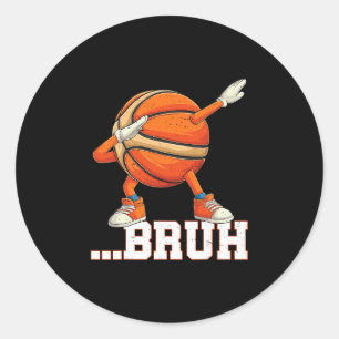 Pegatina Redonda Dabbing Sketll Ll Bruh Chicos Divertidos Jugador D