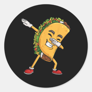 Pegatina Redonda Dabbing Taco Cinco De Mayo Graciosos Niños Dab Mex