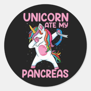 Pegatina Redonda Dabbing Unicorn Ataque mi páncreas tipo 1 Diabetes