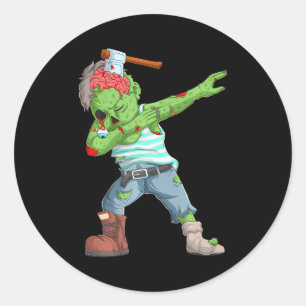 Pegatina Redonda Dabbing Zombie Scary Halloween Boys Halloween