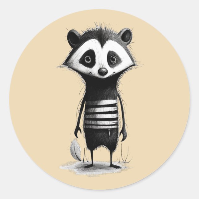 Pegatina Redonda Dachs badger (Anverso)