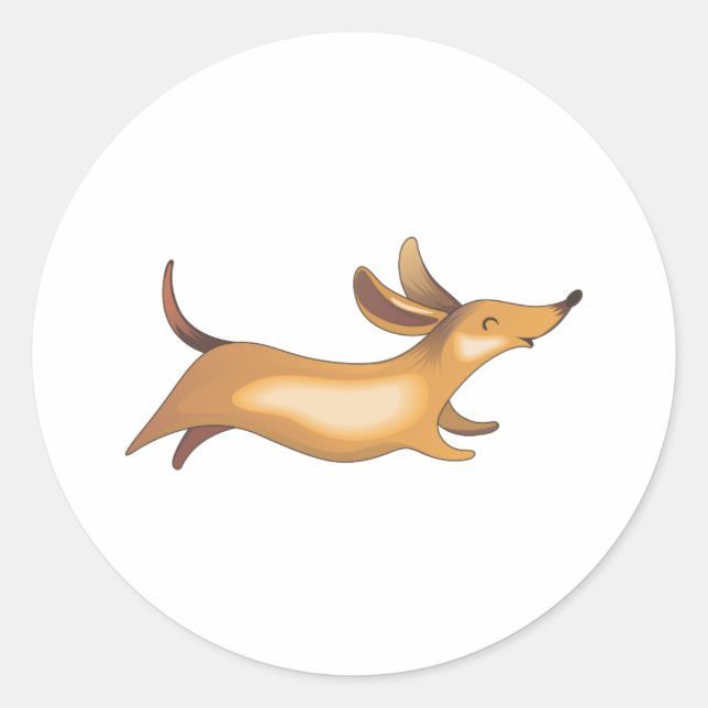 PEGATINA REDONDA DACHSHUND (Anverso)