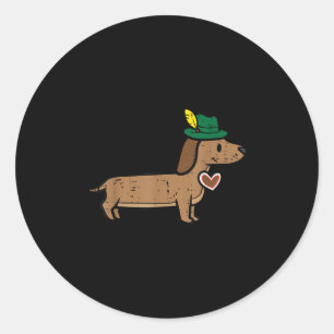 Pegatina Redonda Dachshund Cute Sausage Perro Niños Alemanes Mujere