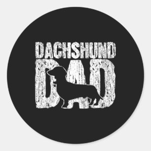 Pegatina Redonda Dachshund Dad Wiener Far Day Gift