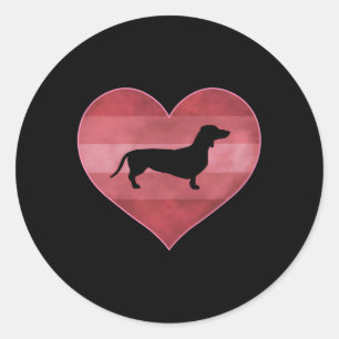 Pegatina Redonda Dachshund Day I Love