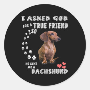 Pegatina Redonda Dachshund Doxie Chica Regalos Dachshund Mom