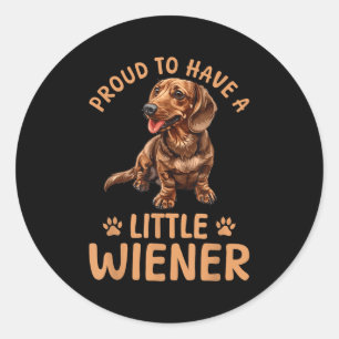 Pegatina Redonda Dachshund Doxie Wiener Animal Orgulloso De Tener