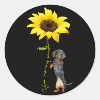 Pegatina Redonda Dachshund Doxie Wiener Dotson Mamá Regalo