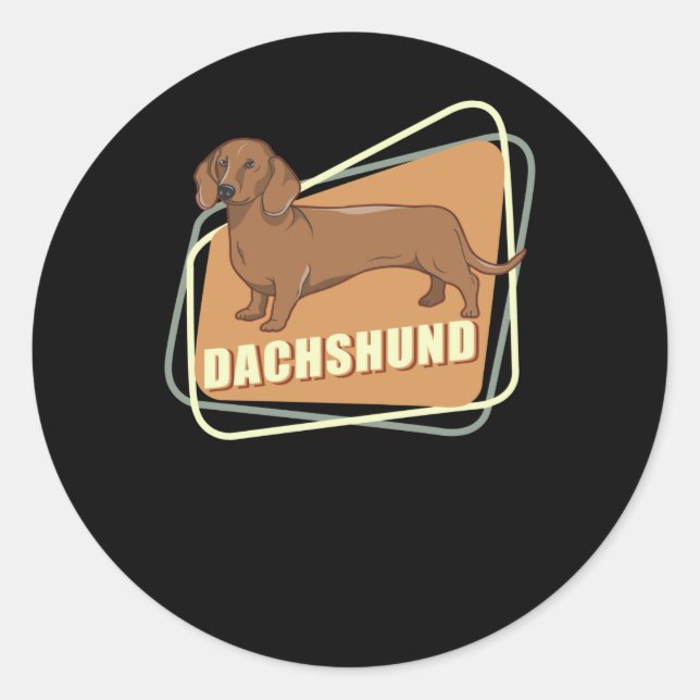 Pegatina Redonda Dachshund | Dueño de perros Dachshunds (Anverso)