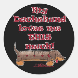 Pegatina Redonda Dachshund Love Meter