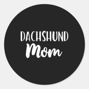 Pegatina Redonda Dachshund Mom Funny Perg Lover Regalo de Navidades