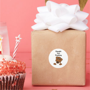 Pegatina Redonda dachshund personalizado de peeking rojo