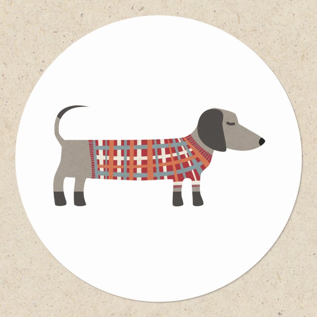Pegatina Redonda Dachshund Sausage Wiener Dog (Dachshund Wiener Sausage Dog sticker)