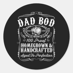 Pegatina Redonda Dad Bod Funny Whiskey Bourbon Lover Padres Day Gi