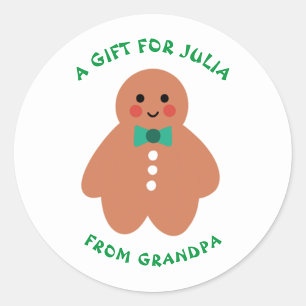 Pegatina Redonda DAD del pan jengibre  Mejor Personalizado de papá