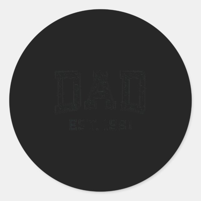 Pegatina Redonda Dad Est 1981 Dad D Husband Father Grandpa  (Anverso)