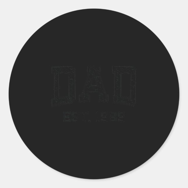 Pegatina Redonda Dad Est 1989 Dad D Husband Father Grandpa  (Anverso)