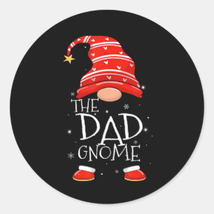 Pegatina Redonda Dad Gnome Buffalo Navidades familiares coincidente