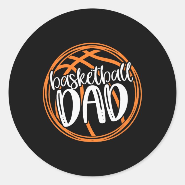 Pegatina Redonda DAD Shirt de baloncesto (Anverso)