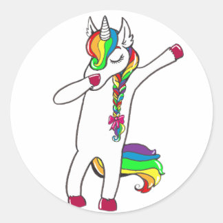 Pegatina Redonda DAD unicornio