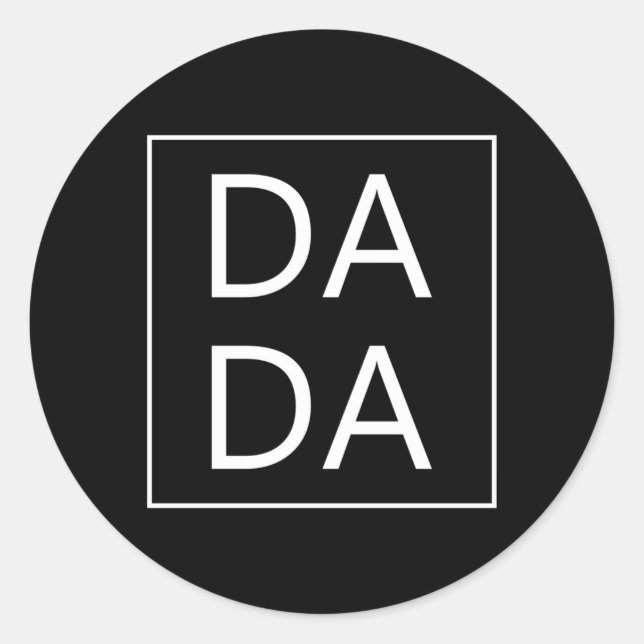 Pegatina Redonda Dadá Primer Día De Padre Nuevo Familia Mamá Papá (Anverso)