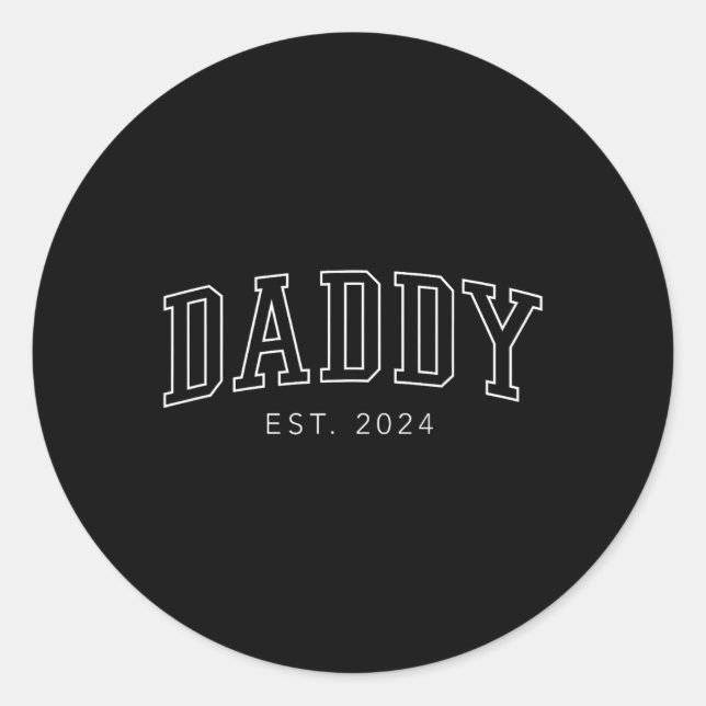 Pegatina Redonda Daddy Est. 2024 New Dad Fathers Day  (Anverso)