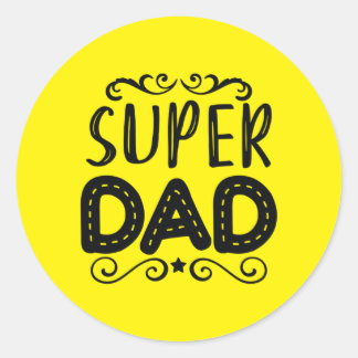 Pegatina Redonda Daddy Gift Super Dad