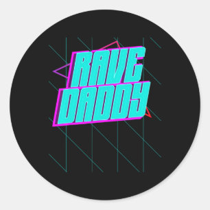 Pegatina Redonda Daddy House Music Techno Music Rave Padres Fiestas